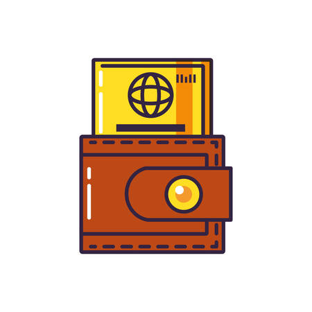 credit card money with wallet vector illustration designのイラスト素材