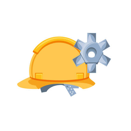 helmet construction protection with gear vector illustration designのイラスト素材