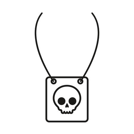 necklace with skull icon over white background, vector illustrationのイラスト素材