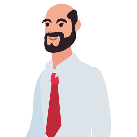 businessman character avatar with necktie vector illustrationのイラスト素材