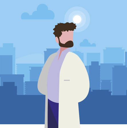 medical doctor professional character vector illustration designのイラスト素材