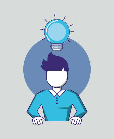 man with bulb light vector illustration designのイラスト素材