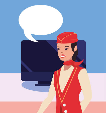 flight attendant profession labour day vector illustration designのイラスト素材