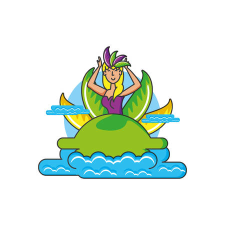woman brazilian dancer character vector illustration designのイラスト素材