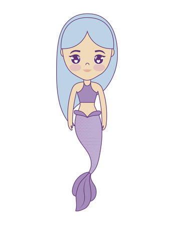 cute mermaid avatar character vector illustration designのイラスト素材