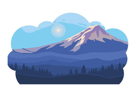 mountains snowscape scene icon vector illustration designのイラスト素材