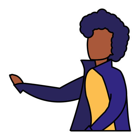 black tropical musician character vector illustration designのイラスト素材