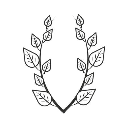 branches with leafs naturals vector illustration designのイラスト素材