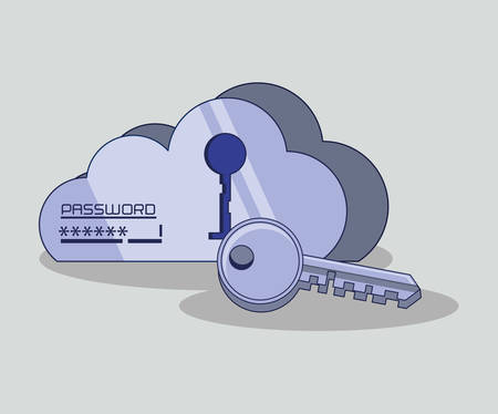 cloud with key fintech vector illustration designのイラスト素材