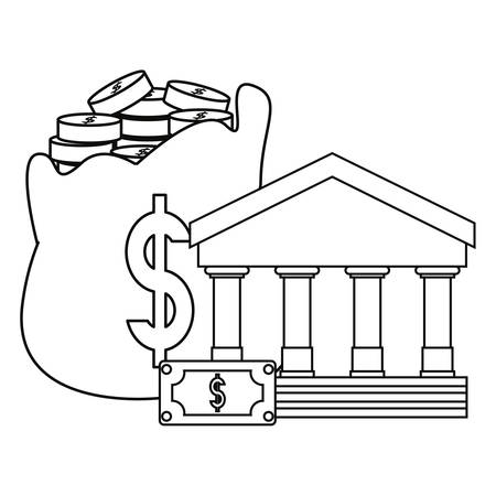 bank money bag business savings vector illustrationのイラスト素材