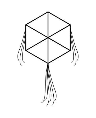 kite flying isolated icon vector illustration designのイラスト素材