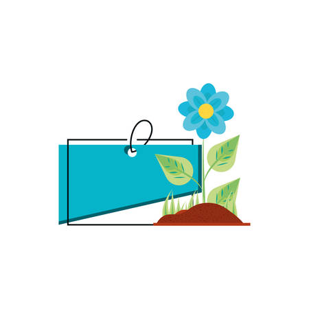 natural flower with tag commercial vector illustration designのイラスト素材