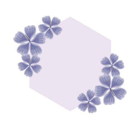 frame with beautiful flowers nature vector illustration designのイラスト素材