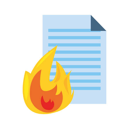 document fire cybersecurity data protection vector illustrationのイラスト素材