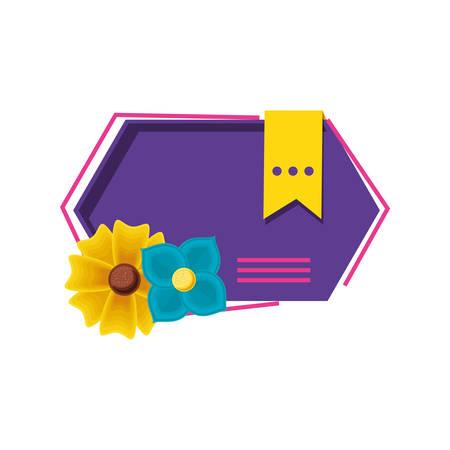 card of beautiful flowers isolated icon vector illustration designのイラスト素材