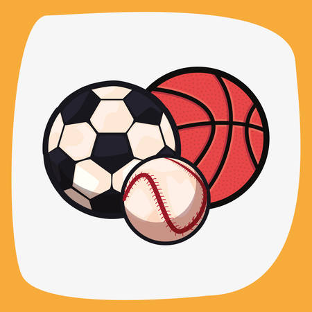 soccer baseball basketball balls sport vector illustration designのイラスト素材