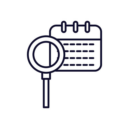 calendar reminder with magnifying glass vector illustration designのイラスト素材