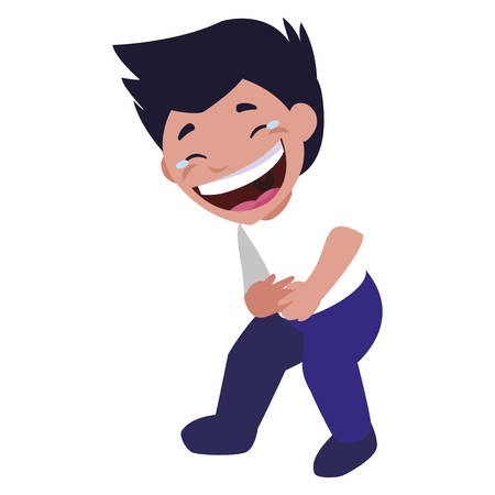 happy little boy character vector illustration designのイラスト素材