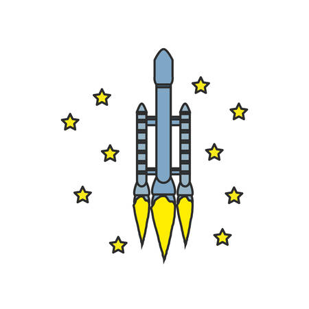 rocket startup with stars vector illustration designのイラスト素材