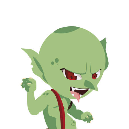 ugly troll magic character vector illustration designのイラスト素材