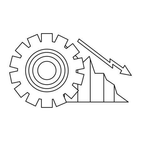 decrease diagram gear business report vector illustrationのイラスト素材