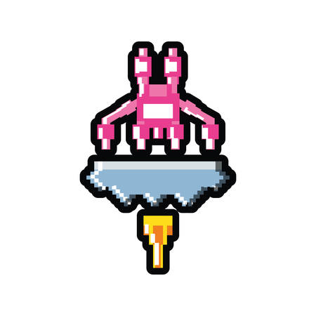 video game monster alien pixelated vector illustration designのイラスト素材