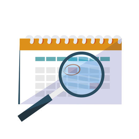 search magnifying glass with calendar vector illustration designのイラスト素材