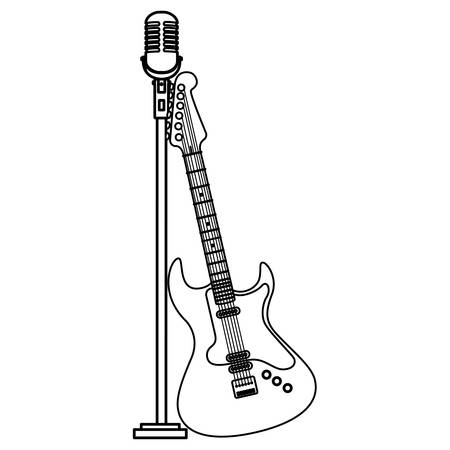 guitar electric and microphone instruments vector illustration designのイラスト素材
