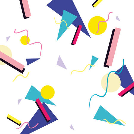 background memphis geometric trendy retro 80s style vector illustrationのイラスト素材