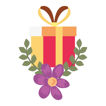 gift box flowers romantic vector illustration design imageのイラスト素材