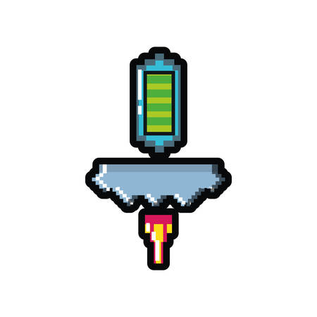 battery power video game pixelated vector illustration designのイラスト素材