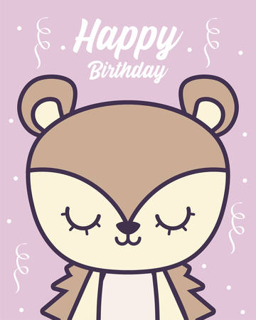 happy birthday card with cute porcupine vector illustration designのイラスト素材