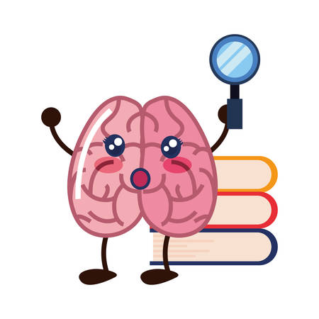 brain cartoon creativity on white background vector illustrationのイラスト素材