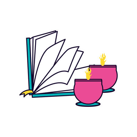 koran book with candle ramadan kareem vector illustration designのイラスト素材