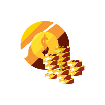 coins stacked money currency economy vector illustrationのイラスト素材