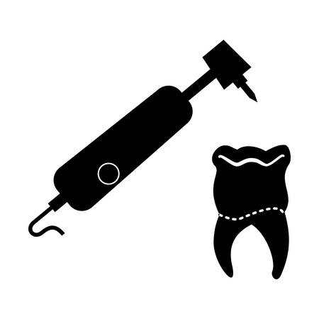 tooth human with dentist drill vector illustration designのイラスト素材