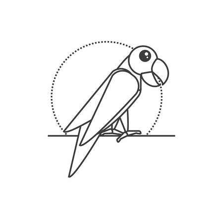 parrot bird animal isolated icon illustration designのイラスト素材