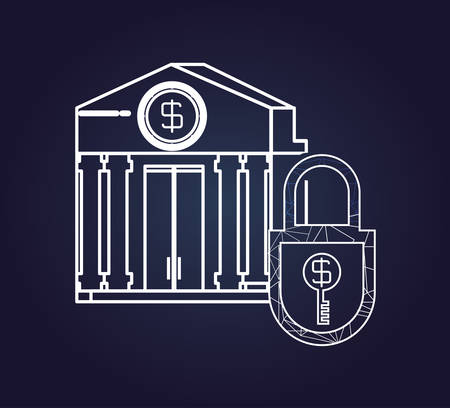 bank building fintech icon vector illustration designのイラスト素材