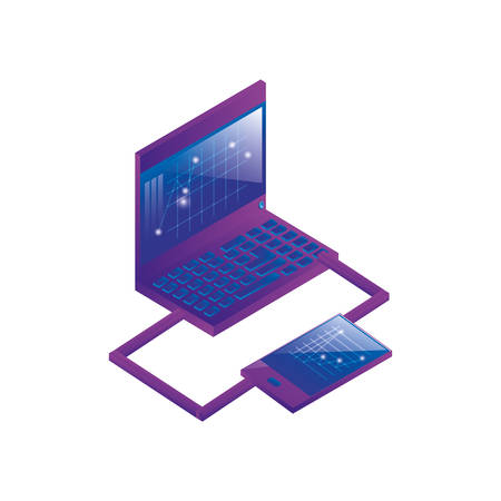 smartphone with laptop computer vector illustration designのイラスト素材