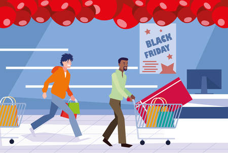 group of people in day black friday vector illustration designのイラスト素材