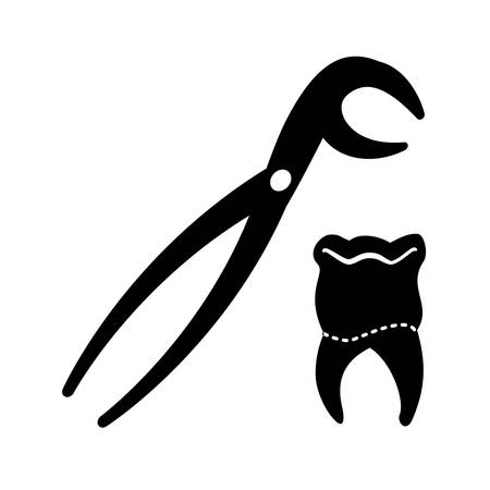 tooth human with pliers dentist vector illustration designのイラスト素材