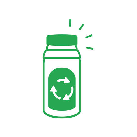 recycling arrows with bottle beverage vector illustration designのイラスト素材