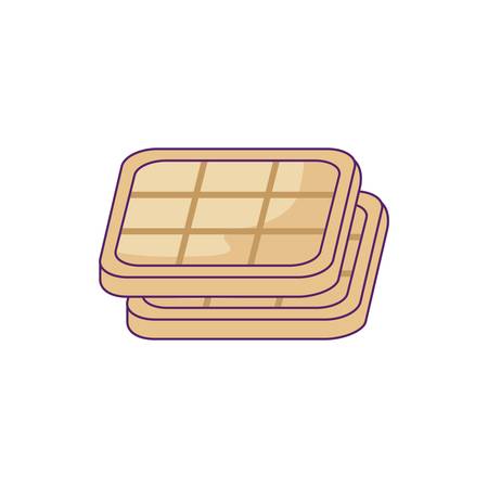 delicious waffle tasty isolated icon vector illustration designのイラスト素材