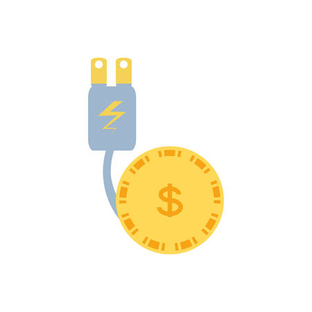 energy plug with money coin vector illustration designのイラスト素材
