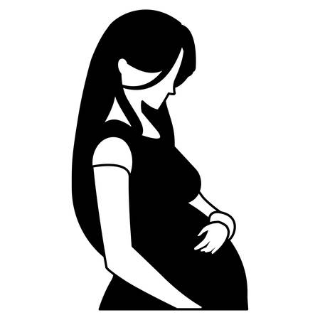 Pregnant woman design, Mother family love pregnancy maternity expecting and motherhood theme Vector illustrationのイラスト素材