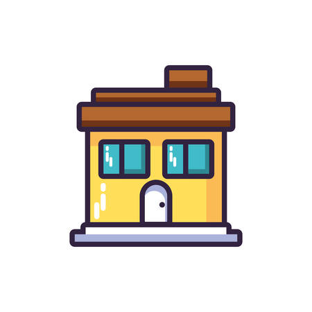 house with front view in white background vector illustration designのイラスト素材