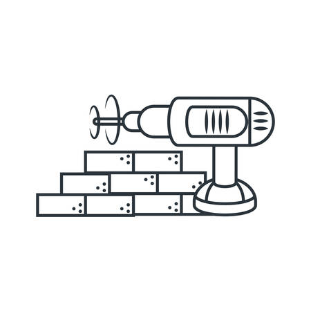 Bricks design, under construction work repair progress reconstruction industry and build theme Vector illustrationのイラスト素材