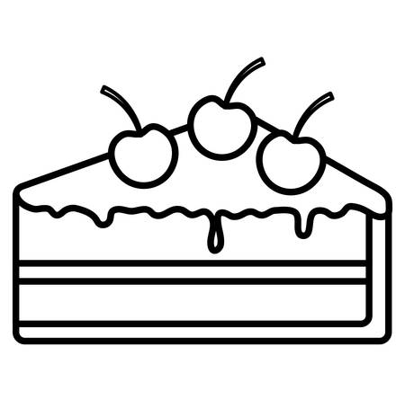 piece of cake over white background, vector illustrationのイラスト素材