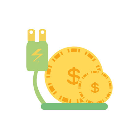 energy plug with money coins vector illustration designのイラスト素材