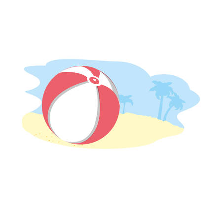 ball plastic toy in the beach vector illustration designのイラスト素材